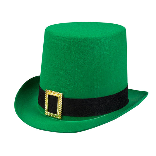 Chapeau Leprechaun Vert Saint Patrick avec Boucle Dorée