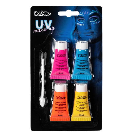 Kit Maquillage UV Fluorescent 4 Couleurs - Effet Néon
