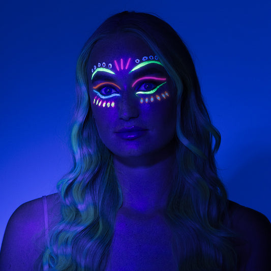 Kit Maquillage UV Fluorescent 4 Couleurs - Effet Néon