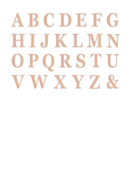 48 Lettres adhésives rose gold 13,5 cm