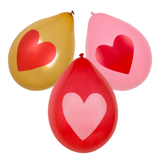 Ballons cœur Love - Lot de 4 ballons de fête avec motifs