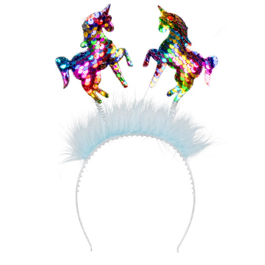 Serre-tête Licornes Paillettes Arc-en-ciel - Accessoire Fête