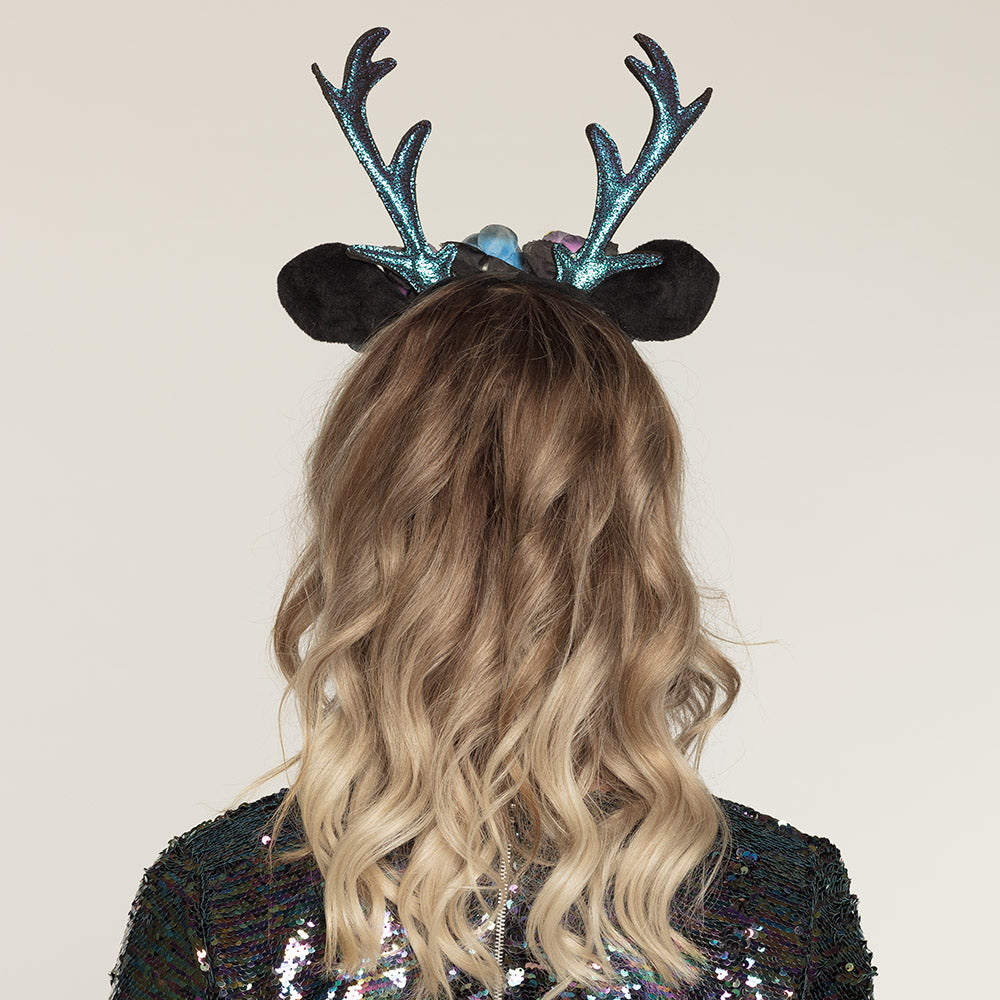 Serre-tête Cerf Fleurs Paillettes - Déguisement Fête