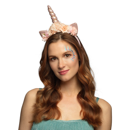 Serre-tête Licorne Floral Rose Gold - Accessoire Déguisement