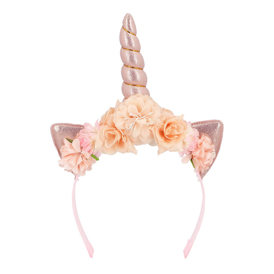 Serre-tête Licorne Floral Rose Gold - Accessoire Déguisement