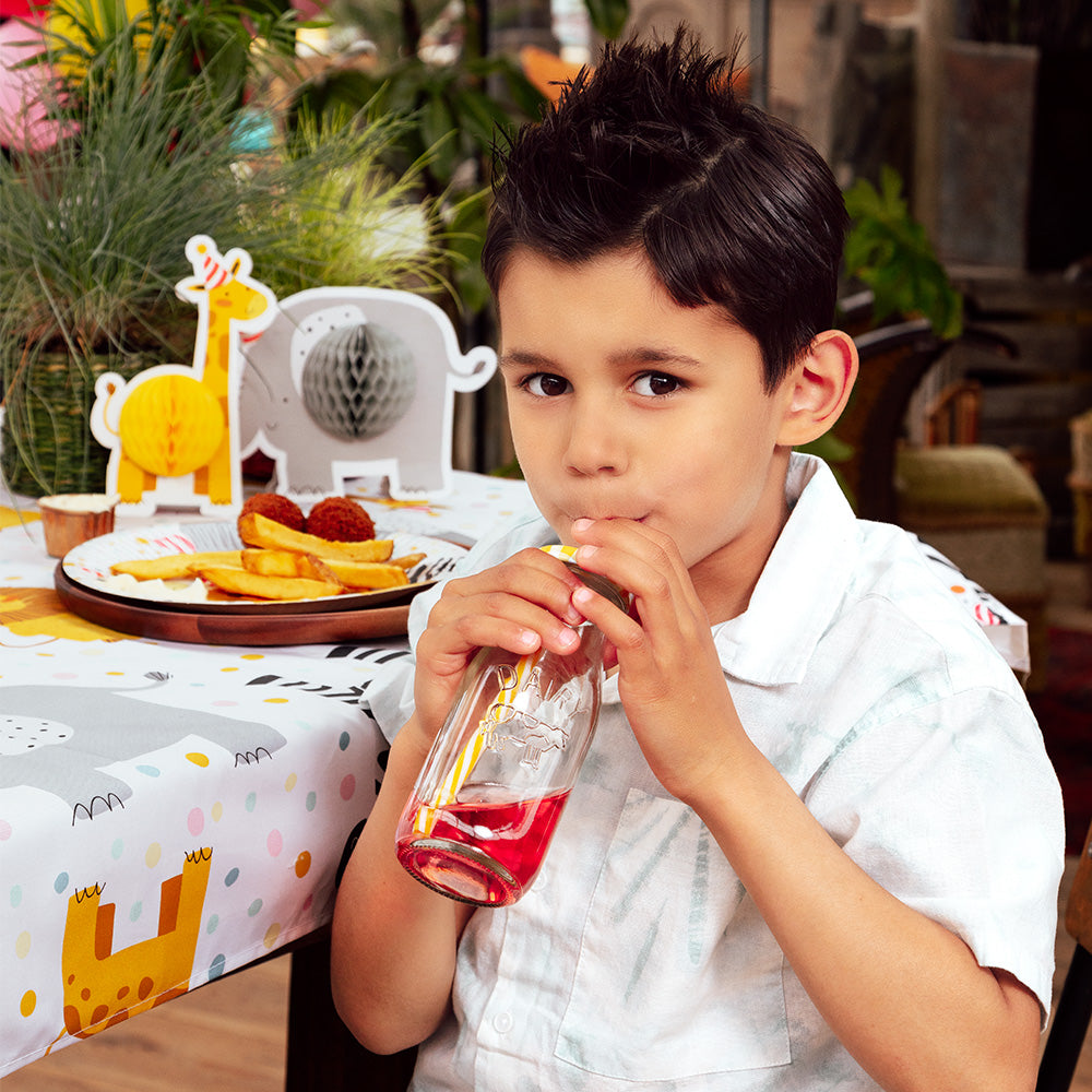 Décoration gâteau animaux de la savane avec pompons - Set de 4