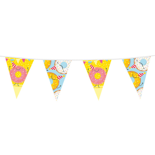 Guirlande Fanions Donuts Colorés - Décoration Anniversaire 3,6m