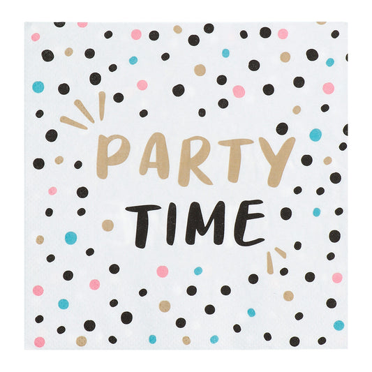 Serviettes Party Time - Décoration Fête à Pois Colorés