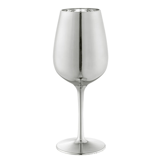 Verre à Vin Argenté Élégant - Accessoire de Fête Premium