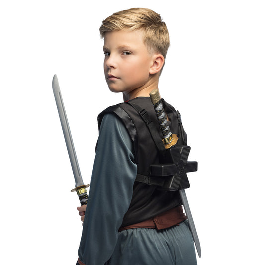 Épées Ninja Samouraï avec Harnais - Set Guerrier Médiéval