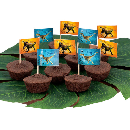 Pic à Gâteau Dinosaure - 16 Drapeaux Festifs pour Fête Préhistorique