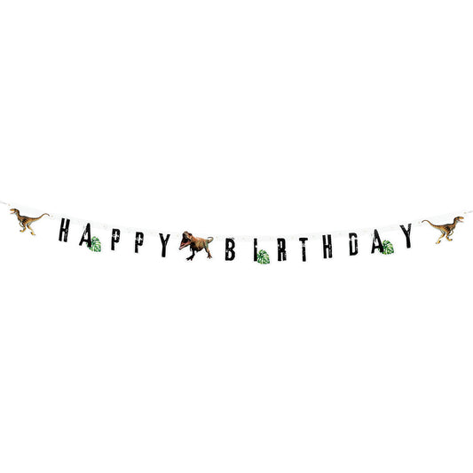 Guirlande Happy Birthday Dinosaures - Décoration Fête Enfant