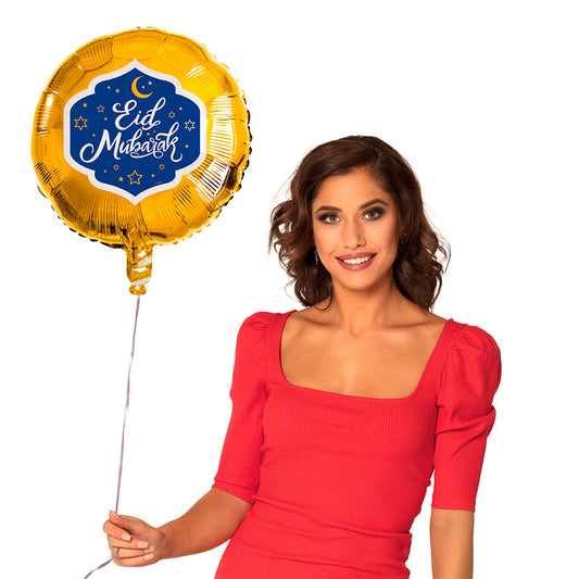 Ballon Eid Mubarak doré - Décoration fête islamique