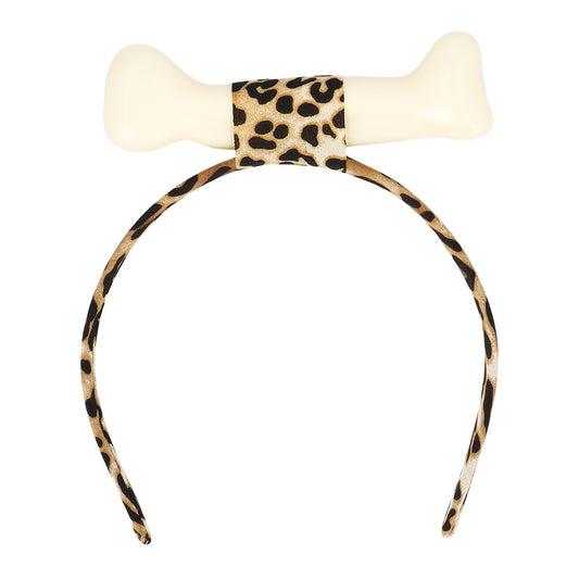Serre-tête Os Léopard Crème - Accessoire Fête Amusant