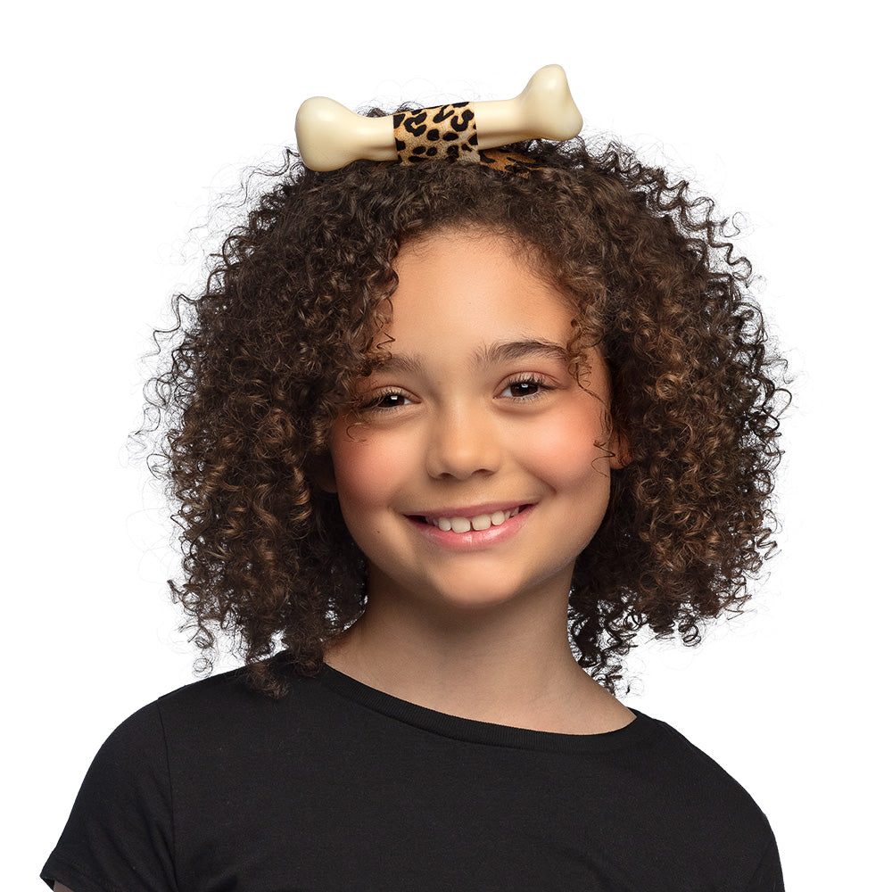 Serre-tête Os Léopard Crème - Accessoire Fête Amusant