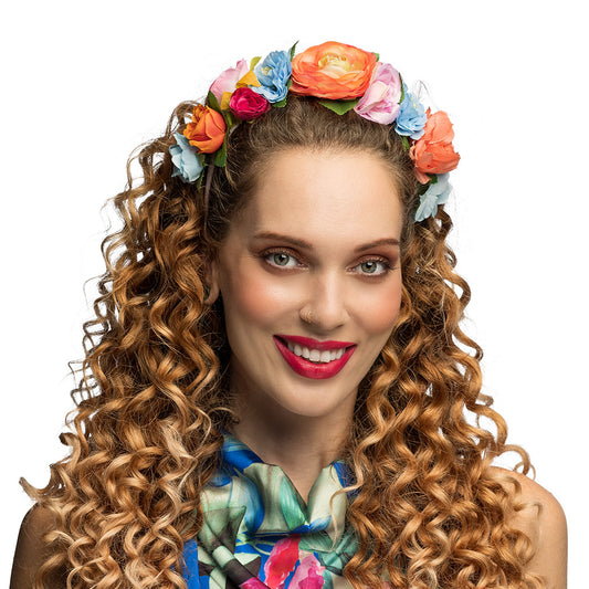 Couronne de Fleurs Multicolore pour Cheveux - Accessoire Fête