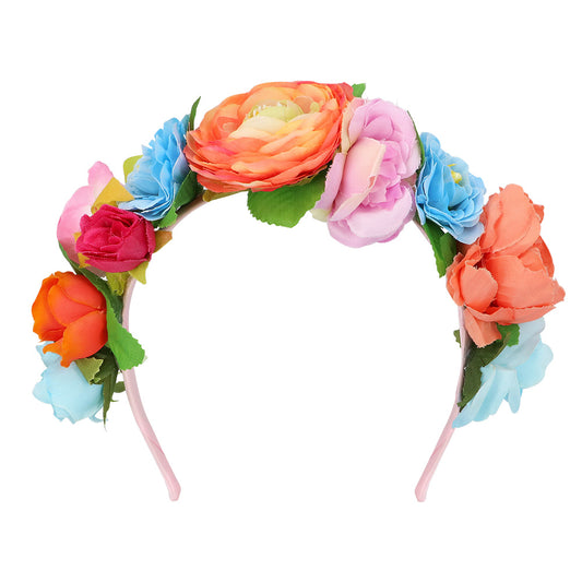 Couronne de Fleurs Multicolore pour Cheveux - Accessoire Fête