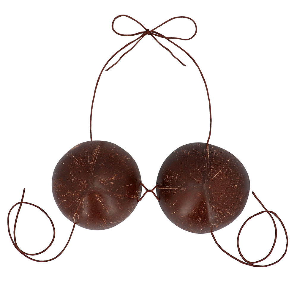 Soutien-gorge Noix de Coco Brun - Accessoire Tropical Amusant