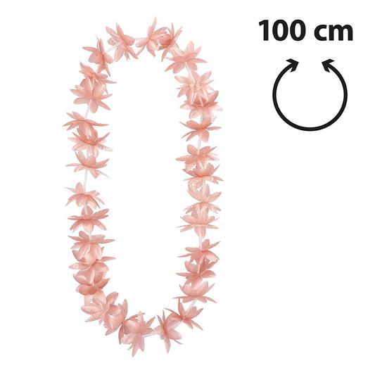 Collier Hawaïen Fleur Rose 100 cm - Accessoire Tropical