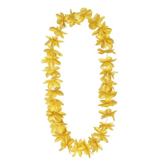 Collier Fleurs Hawaïennes Jaune - Accessoire Déguisement Tropical