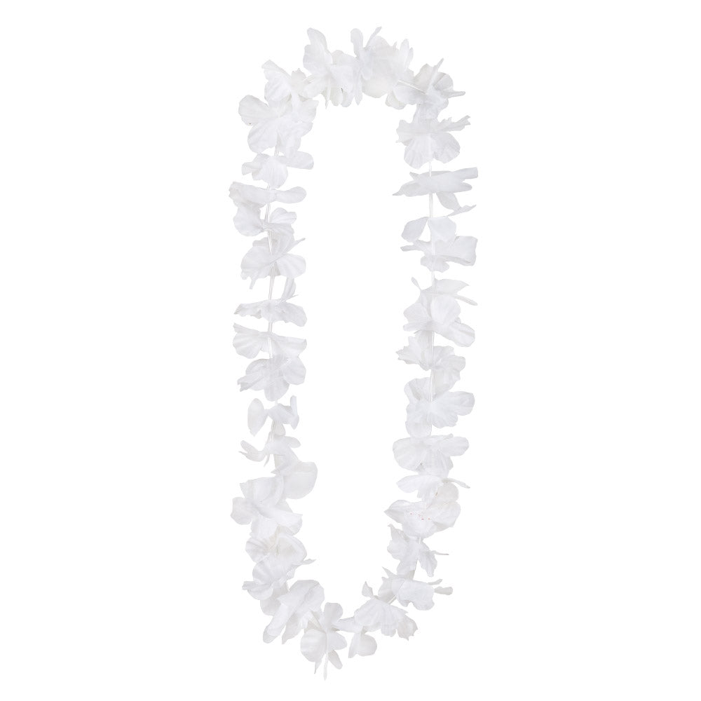 Collier Hawaïen Blanc - Accessoire Fête Tropicale Luxe