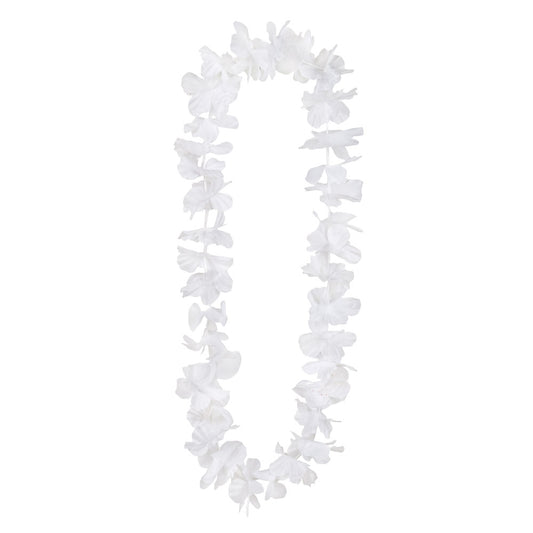 Collier Hawaïen Blanc - Accessoire Fête Tropicale Luxe