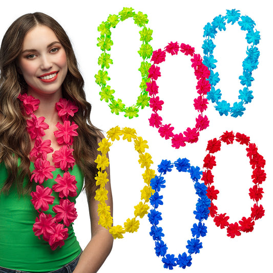 Collier Hawaïen Fleurs Tropicales - 6 Coloris au Choix