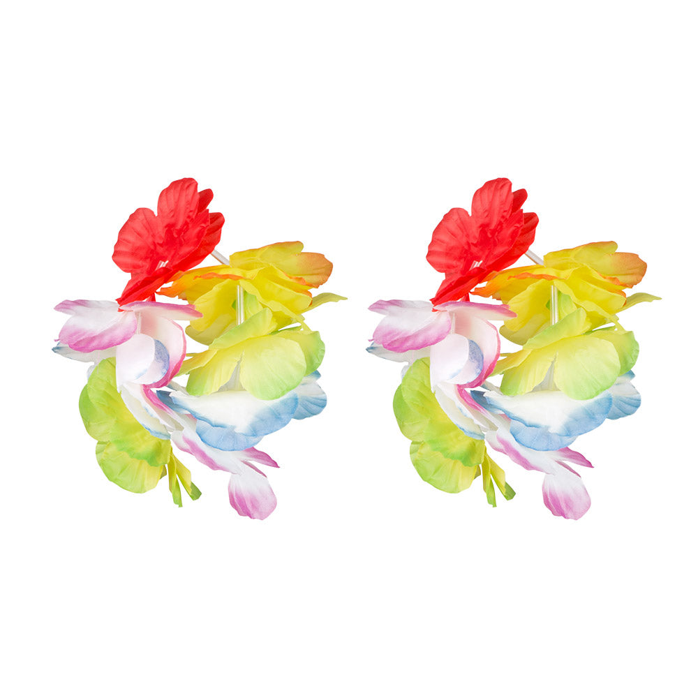 Ensemble Hawaïen Tropical avec Collier et Accessoires Fleurs