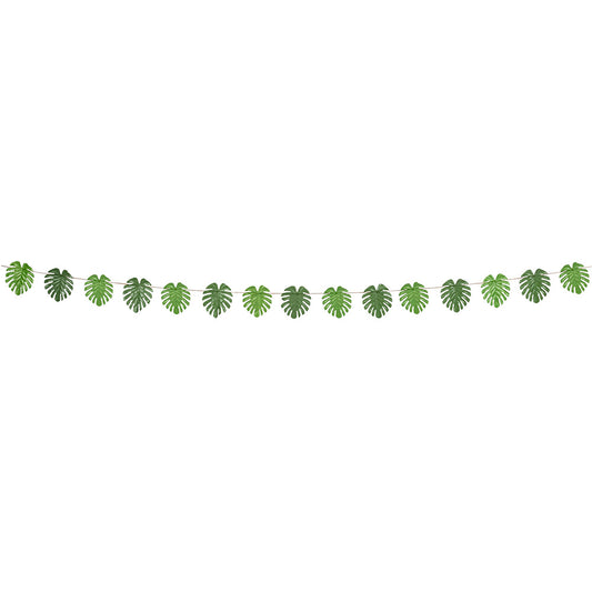 Guirlande Feuilles Monstera Verte - 3,6 m de Décoration Tropical