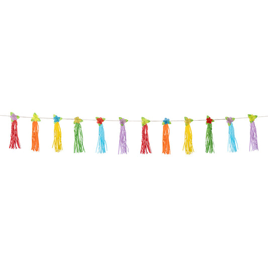 Guirlande Fleurs Colorées avec Tassels - Décoration Fête