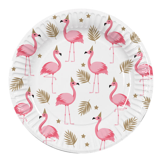 Assiettes Flamant Rose - Décoration Fête Tropicale