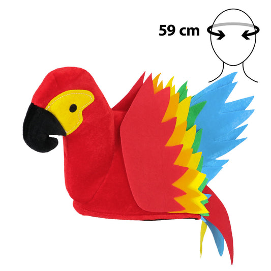 Chapeau Perroquet Géant Coloré - Accessoire Déguisement Tropical