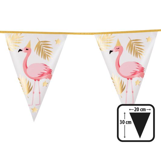 Guirlande Flamant Rose Doré - Décoration Fête Élégante 30cm