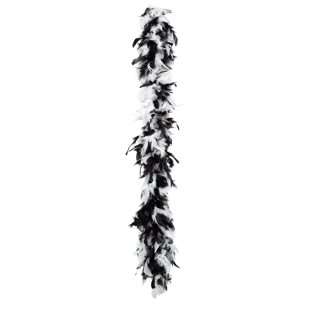Boa Plumes Noir et Blanc - Accessoire Déguisement Années 20