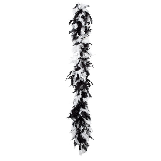 Boa Plumes Noir et Blanc - Accessoire Déguisement Années 20