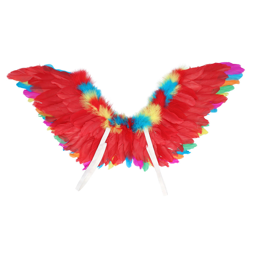 Ailes Plumes Arc-en-Ciel Multicolores - Accessoire Déguisement Fête