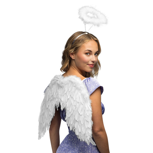 Ailes d'Ange Blanches avec Halo - Déguisement Céleste