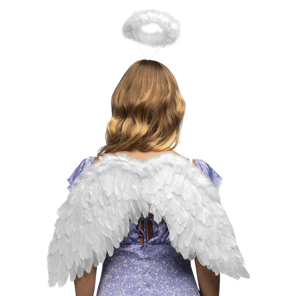 Ailes d'Ange Blanches avec Halo - Déguisement Céleste