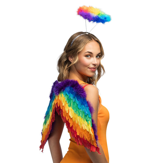 Ailes Arc-en-Ciel Deluxe avec Serre-tête - Déguisement Ange