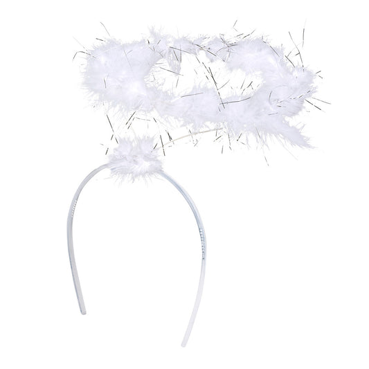 Serre-tête Ailes d'Ange Blanc avec Plumes pour Déguisement