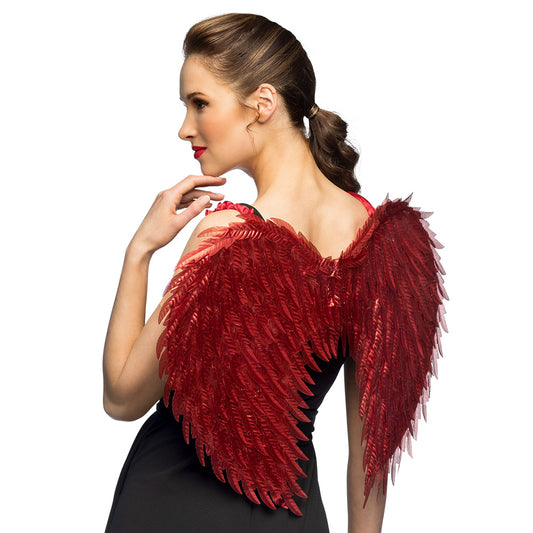 Ailes de Démon Rouges Plumes - Accessoire Halloween Déguisement
