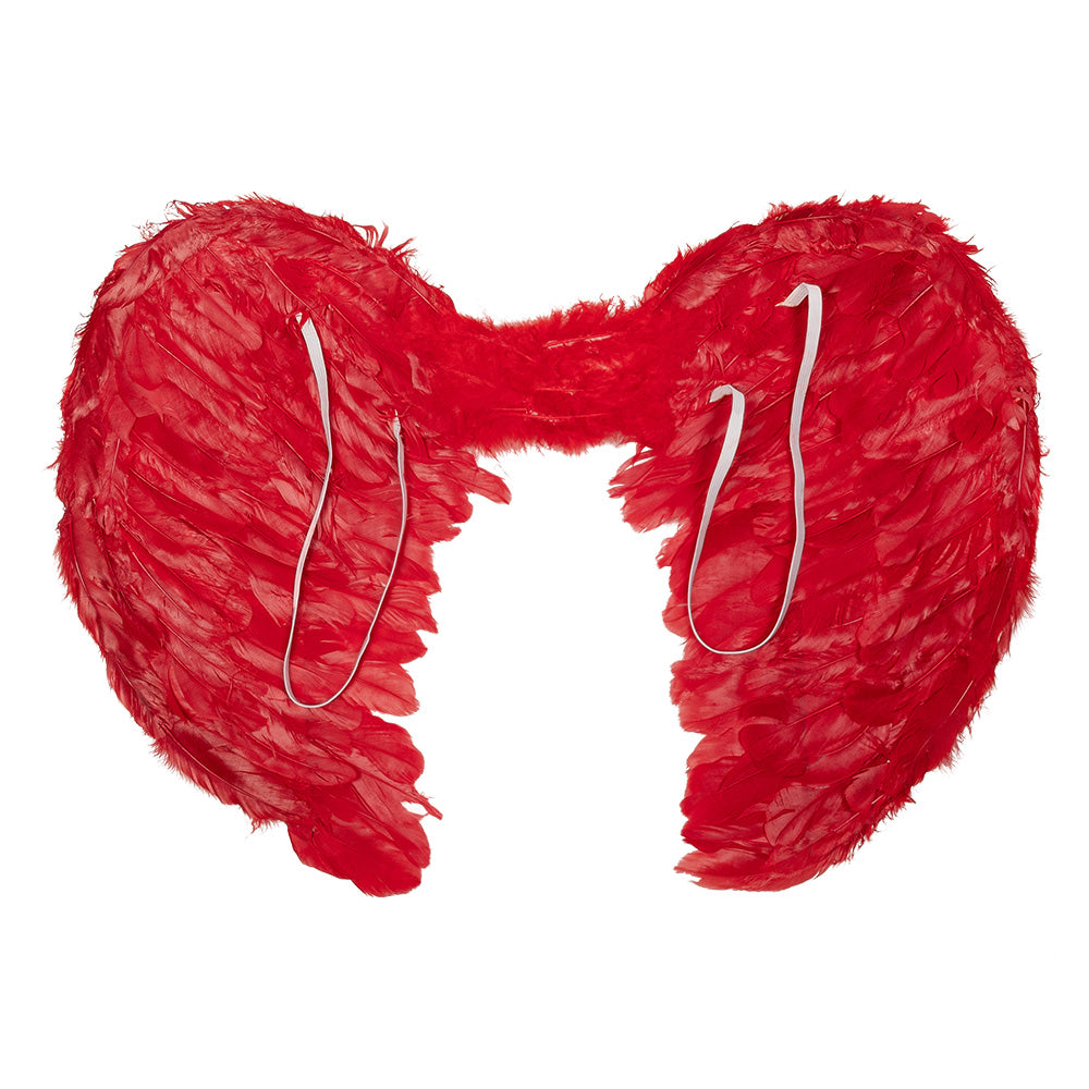 Ailes Rouges Plumes Déguisement Ange Démon Adulte