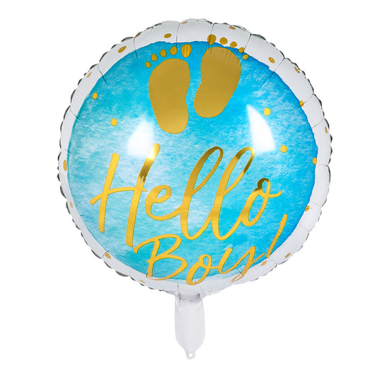 Ballon Hélium Hello Boy - Décoration Baby Shower