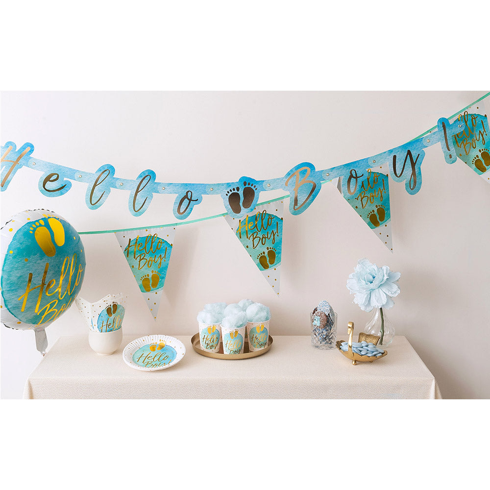 Ballon Hélium Hello Boy - Décoration Baby Shower