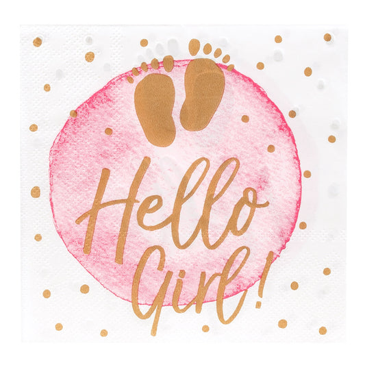 Déco Baby Girl « Hello Girl » Rose & Or - Kit Complet Fête