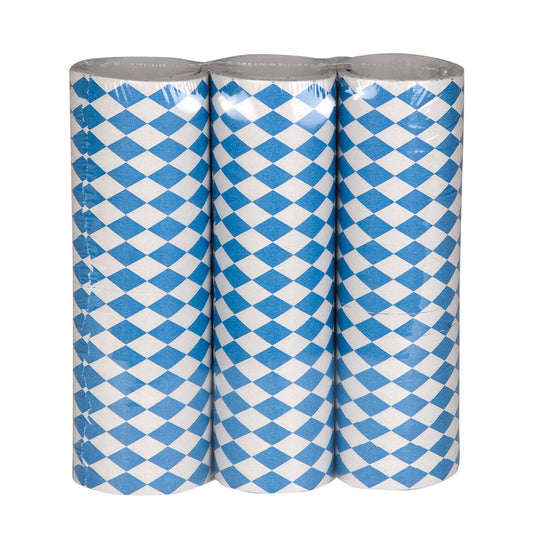 Papier Motif Carreaux Bleu Blanc - 3 Rouleaux Décoratifs