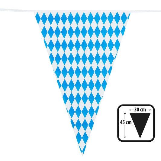 Guirlande Fanions Losanges Bleu Blanc - 4 Mètres