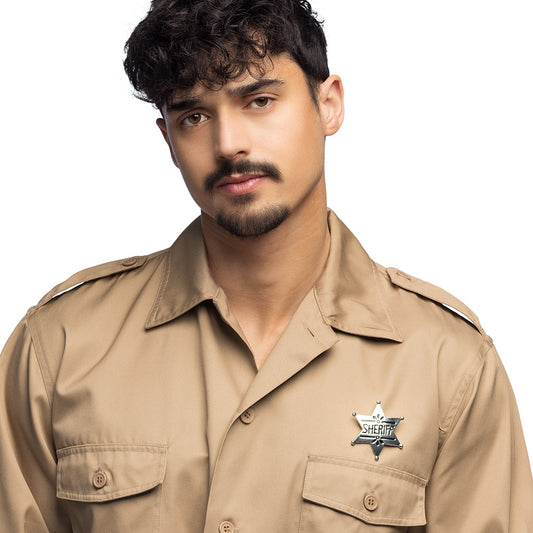 Insigne Sheriff Métallisé - Accessoire Costume Western Adulte