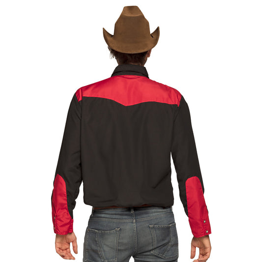 Chemise Cowboy Frangée Rouge et Noire - Déguisement Western