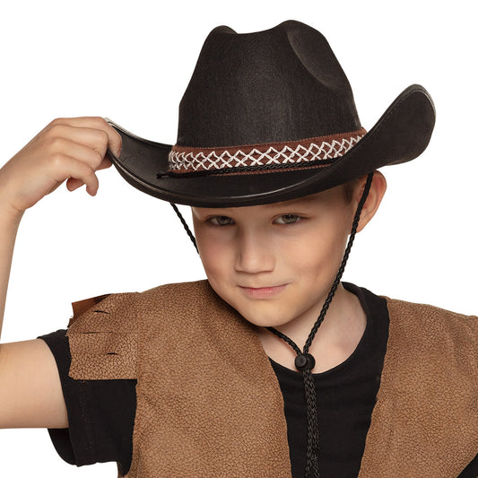 Chapeau Cowboy Noir Enfant - Accessoire Western Authentique